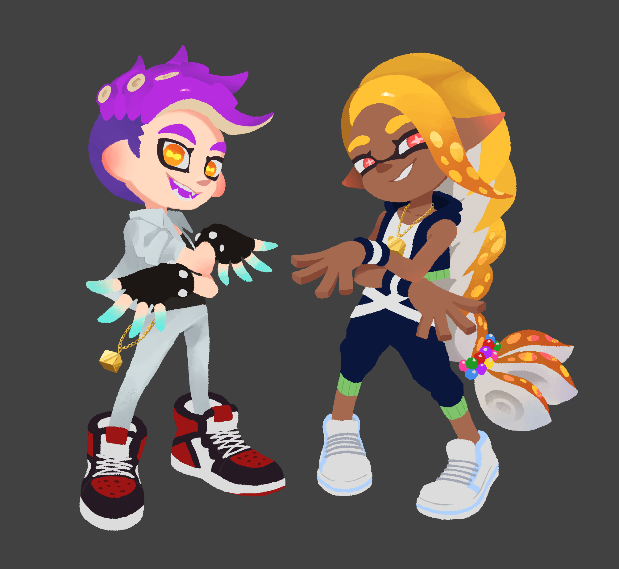 Main artwork in the official Splatoon style including Finn